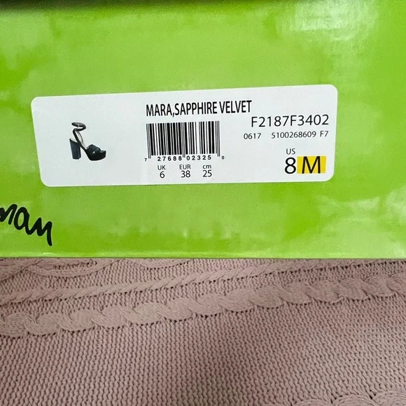 Sam Edelman Dark Blue Velvet Platform Heels - Picture 15 of 15